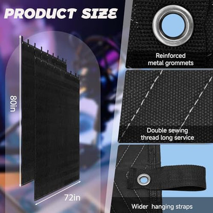 2Pcs Sound Dampening Blanket 80"x72" 850GSM, Heavy Duty Acoustic Absorption for Studio - size: 72 x 80 inch