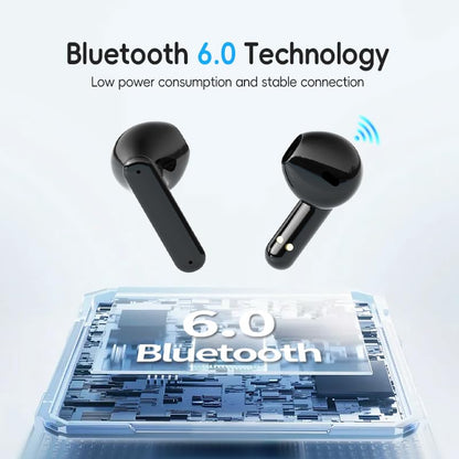 Wireless Earbuds，Mini Headphones，Bluetooth 6.0， ENC Noise Cancelling Ear Buds，30H Battery Life with Wireless Charging Case，Sports, Running, Fitness，Bass Stereo，for Phone，Pad Tablet Laptop，Black - color: Black