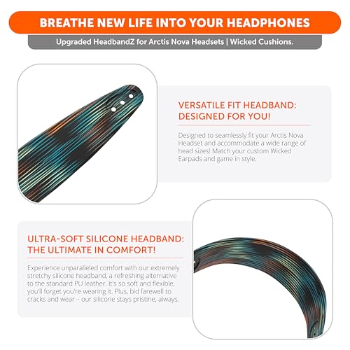WC HeadbandZ Arctis Nova - Upgraded Silicone Headband for Arctis Nova Headsets by Wicked Cushions - Enhanced Flexibility, Comfort, and Style with Matching Earpad Designs | The Simulation - color: The Simulation