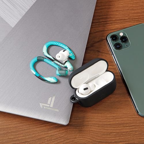 WC HookZ - Patented Upgraded Over Ear Hooks for AirPods Pro 1, 2 & AirPods 1, 2 & 3- Two Size Pairs Included in Package, Unique Left & Right Hook, Made by Wicked Cushions | Cyan Prism - color: Cyan Prism