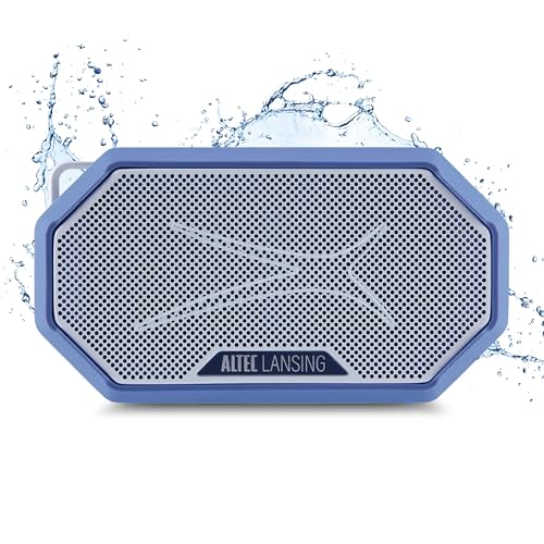 Altec Lansing Portable Bluetooth Speaker HYDRAMINI 2.0, IP67 Waterproof, Portable Speaker, 12h Playtime, Wireless Pairing, USB-C Quick Charge, Magnetic Bluetooth, Voice Assistant Integration - color: Periwinkle Blue/White