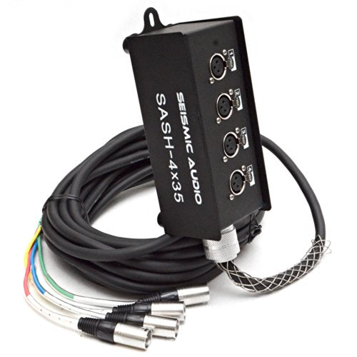 Seismic Audio - SASH-4x35 - 4 Channel XLR Send Sub Snake Cable - 35 Feet - size: 35 Feet - 4 Channel