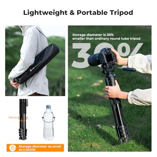 K&F CONCEPT 68" Camera Tripod Lightweight Portable DSLR Tripods