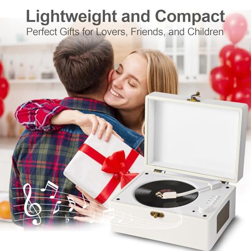 Portable CD Player for Home | Premium protein leather Bluetooth 5.3Retro Desktop CD Player,HI-FI Speakers, 3600mAh Battery, Remote,2-Year Warranty - color: Retro White