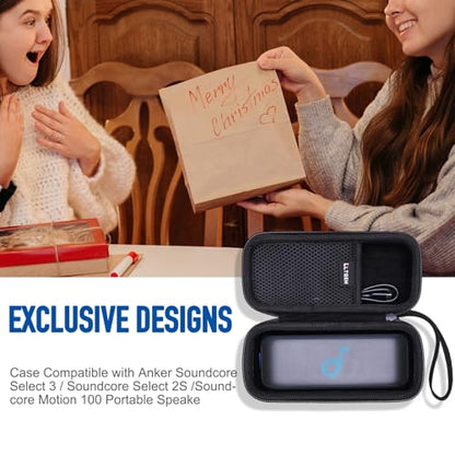 LTGEM Anker Soundcore Select 3/Soundcore Select 2S/Soundcore Motion 100 휴대용 블루투스 스피커와 호환되는 스피커 케이스, 사무실 여행 휴대용 보관 가방 - 블랙(케이스만 해당)