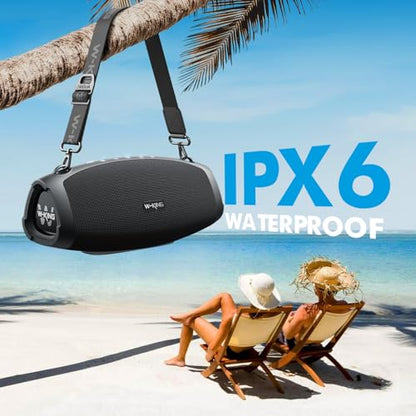 W-KING Bluetooth Speaker, 120W Peak IPX6 Outdoor Loud Portable Speakers
