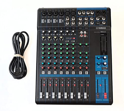 Yamaha MG12 12-Input 4-Bus Mixer | 12-input mixer with D-PRE preamps and 1-knob compressors for performances, recordings and lectures - size: 12-Input, style: Standard Mixer