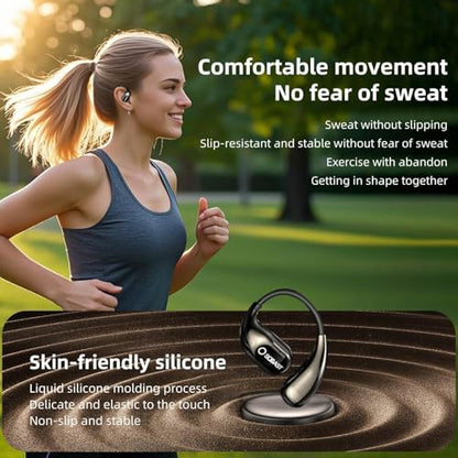 Wireless Earbuds for Workout/Running, Sports Bluetooth 5.4 Headphones,IPX7 Waterproof,Fast Charging,40Hrs Playtime Ear Buds with LED(Black-S) - color: BLACK-S