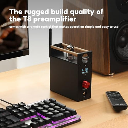 AIYIMA T8 6N3 Digital Tube Preamplifier Bluetooth 5.0 Hi-Fi Headphone Preamp Decoder Preamp PC-USB DAC APTX for Home Wireless Receiver Audio Stereo Amplifier + with Remote Control
