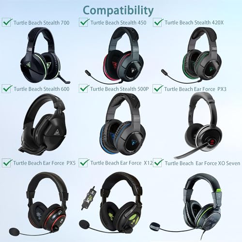 Stealth 700 Ear Pads Replacement Compatible with Turtle Beach Ear Force Stealth 450,700,420X, 600, 500P,PX5,PX3,X12, Ear Force XO Seven Headset(Cooling Gel and Memory Foam Ear Cushions)