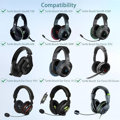Stealth 700 Ear Pads Replacement Compatible with Turtle Beach Ear Force Stealth 450,700,420X, 600, 500P,PX5,PX3,X12, Ear Force XO Seven Headset(Cooling Gel and Memory Foam Ear Cushions)