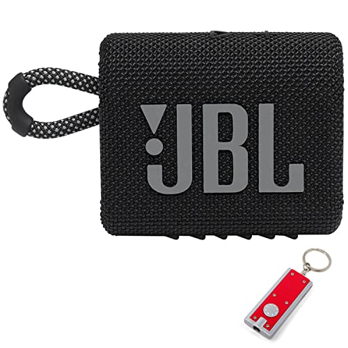 JBL Go 3 - Portable Bluetooth Speaker, Built-in Battery, Waterproof and Dustproof, Bonus Keychain LED Included - Black - color: Black