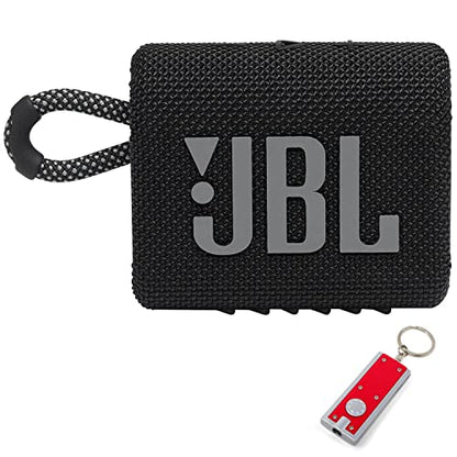 JBL Go 3 - Portable Bluetooth Speaker, Built-in Battery, Waterproof and Dustproof, Bonus Keychain LED Included - Black - color: Black