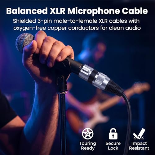 GEARit 22AWG OFC XLR Cables 3FT 10-Pack Male to Female for Studio Recording | Balanced 3-Pin Microphone Cables with Dual Shielding for Podcasters Streamers Mixers Powered Speakers and Desktop Audio Gear - size: 3 Feet (10-Pack), style: 10 Pack