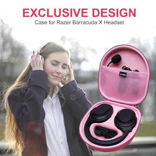 LTGEM Case Compatible with Razer Barracuda X Gaming Headset, Pink | Fits 2022 & 2021 Model Mobile Headset - color: Pink