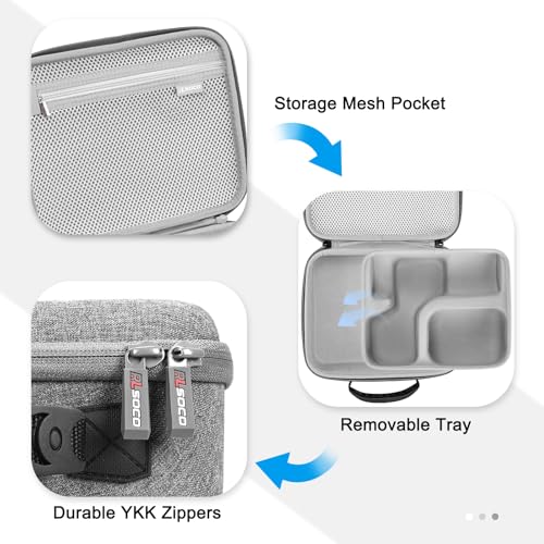 RLSOCO Hard Case Compatible With Shure MV7X / MV7+ / MV6 / MV7 / MV7i Podcast Dynamic Microphone & Shure SM7B / SM7dB Vocal Dynamic Microphone - color: Grey