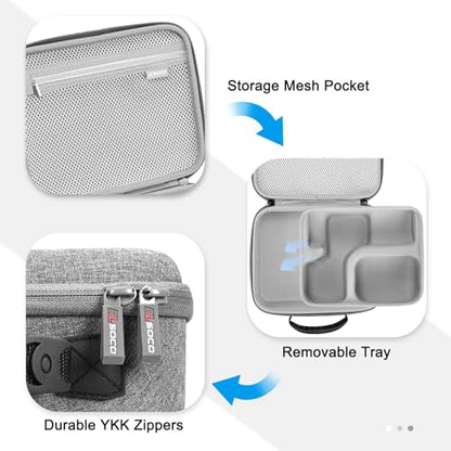 RLSOCO Hard Case Compatible With Shure MV7X / MV7+ / MV6 / MV7 / MV7i Podcast Dynamic Microphone & Shure SM7B / SM7dB Vocal Dynamic Microphone - color: Grey