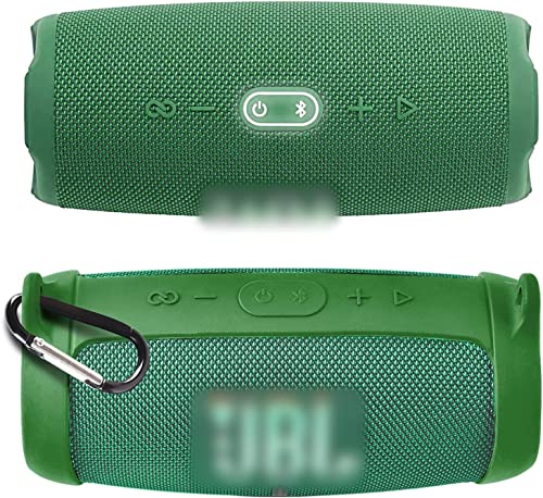 Comecase Silicone Speaker Cover for JBL Charge 5 with Strap and Carabiner | Snug Silicone Sleeve, Open-Port Design and Dual Carry Options for Travel, Camping and Daily Use, Speaker Not Included - Green - color: Green