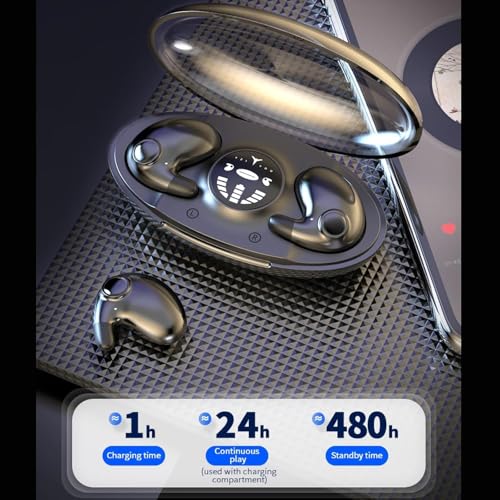 Ultra-Thin Wireless Earbuds - 3.2g Lightweight, Bluetooth, IPX5 Waterproof, Secure Fit for Sleep & Sports, with Charging Case, Touch Control, Binaural Stereo (Black) - color: Black