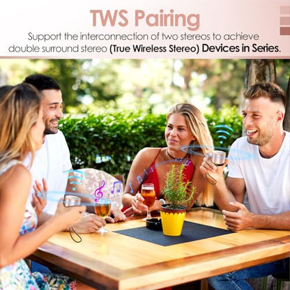 Portable Bluetooth Speaker, Mini Speakers, Wireless, RGB Ligths | 12H Battery Life, Metal Cover,TWS Pairing, Wireless Speaker with RGB Lights for Home/Travel/Outdoor/Car/Beach by Music Lovers - color: Pink