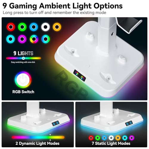 Kosker PSVR 2 Charging Stand & Headset Stand, for Meta Quest 2/3/3S - color: updated white