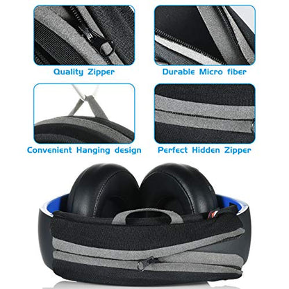Large Sized Replacement Headband Cushion Pad Cover Head Band Protector with Zipper, Headband Cover Cushion Protector Pad for Headphones (Max for 2-1/2''W Cushion pad, Black) - size: Max for 2-1/2''W cushion pad