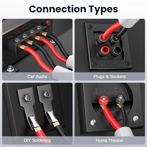 White Speaker Wire 14 Gauge 200FT CL2 Rated CCA Speaker Cable | Flexible PVC Jacket 2 Conductors Red & Black Polarity Mark for Home Theater,Indoor,In-Wall,In-Ceiling & Marine - size: 200 FT, style: 14GAUGE