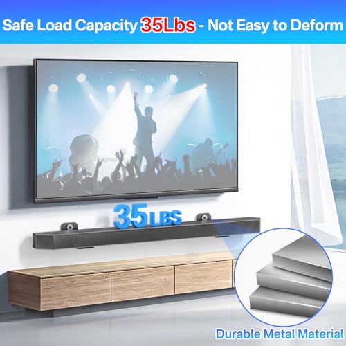 Heavy Duty Soundbar Wall Mount for Samsung HW-Q990F/Q930F/Q900F/Q800F Mount Under or Above TV, Low Profile Floating Design Fits Q990D/Q930D/Q900D/Q800D, Q990C/Q930C/Q900C/Q800C, Q990B/Q930B/Q800B - style: Soundbar Wall Mount