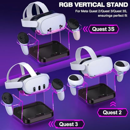 Kickdot Charging Dock for VR 3S/3/2 Headset with LED Indicator, VR 3 Headset Accessories Incl. Fast Charging Station, VR 3S Charger Adapter, 4x1100mAh Rechargeable Batteries