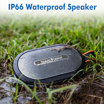 Travel Depot Portable Magnetic Bluetooth Speaker, Waterproof, (2 Pack) | Bluetooth Speaker Loud Stereo Sound, 18H Battery, Dual Pairing, BT5.3, Mini Wireless Speakers for Travel, Hiking, Beach - size: 2 Pack