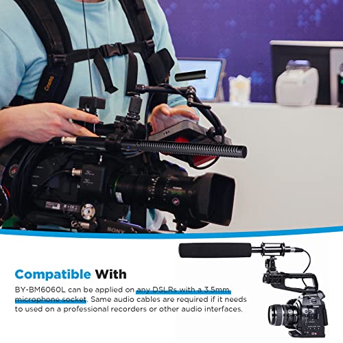 BOYA BY-BM6060L External Shotgun Microphone for Camera DSLR,Super-Cardioid Mic with Shockmount for Film Vlog, Professional Condenser Microphones for Video Recording Voice Interview YouTube - size: BY-BM6060L