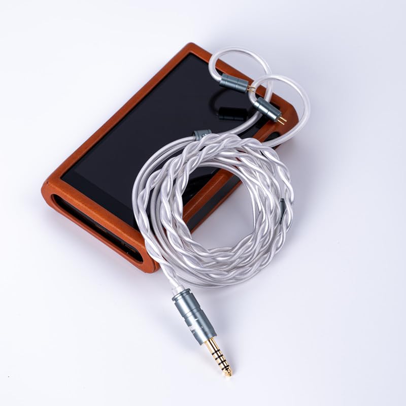Hisenior White Whale 2Pin 0.78mm 6 Shares OCC Silver-Plated HiFi in-Ear Earphone Cable, Audiophile IEM Earbud Replacement Cable, 4ft 1.2Meters Earphone Upgrade Cable (3.5mm Audio) - size: 3.5mm Audio