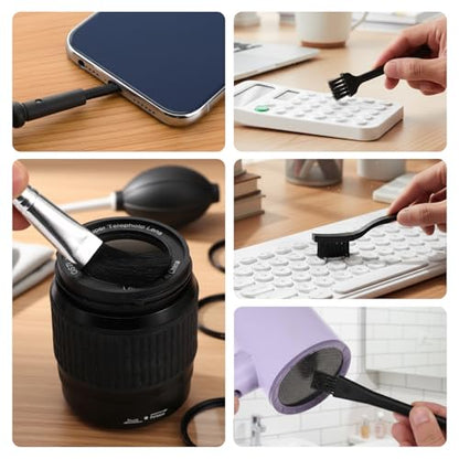 Qianyu 8 Pcs Anti Static Electronic Dust Cleaning Brush Mini Keyboard Cleaning Brushes Kit with PP Handle and Nylon Bristles for Cleaning Computer Laptop Motherboard Camera Sewing Machine Small Space