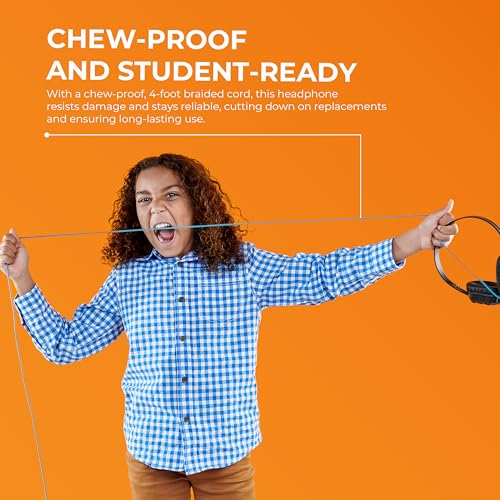 Gumdrop DropTech On-Ear Wired Headphones w/Mic | USB C - Long Tangle Free Chew-Proof Cord - Rugged Reliable Drop Tested and Comfortable for Kids K-12 Students Classroom and School Use - size: USB-C with Mic
