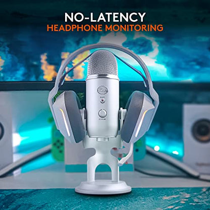 Logitech Creators Blue Yeti USB Microphone for PC, Mac, Gaming, Recording, Streaming, Podcasting, Studio and Computer Condenser Mic with Blue VO!CE Effects, 4 Pickup Patterns, Plug and Play - Silver | Mac, Gaming, Recording, Streaming, Podcasting, Studio