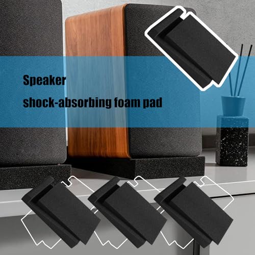 Studio Monitor Isolation Sponge Pad Vibration Dampening Shock Absorbing Base Enhances Bass Response and Safe Placement Sponge Pads