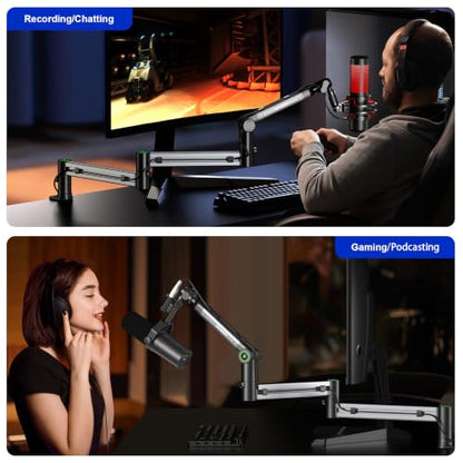 Microphone Arm,Aokeo AK-58i Desk Low Profile Mic Boom Arm Stand,Suitable For Blue Yeti,Snowball iCE,HyperX QuadCast,SoloCast,Elgato Wave,Etc（Gun Metal Gray） - color: AK-58i (Gun Metal Gray)