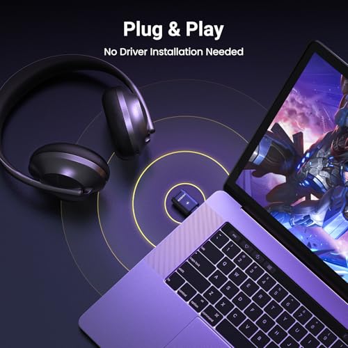 UGREEN USB-C Bluetooth Adapter for PS5 with APTX Low Latency/aptX-Adaptive | Bluetooth 5.3 Audio Adapter, Wireless Audio Transmitter to Connect Wireless Headphones/Earbuds