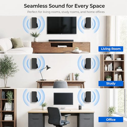 Upgraded 2 Packs Speaker Wall Mount for Bose Speaker Wall Mount Brackets for Bose WB-50, WB-50 Series II, Lifestyle, Soundtouch Series Swivel 80° Tilt 30° Adjustment Black