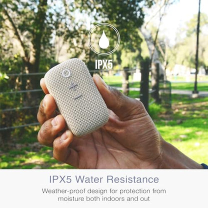 MEE Audio goSPKR Small Wearable Clip-on Bluetooth Speaker with IPX5 Water Resistance, Built-in Speakerphone with Microphone for Hands-Free Calls, Compact Design, Can Connect Up to 2 in Stereo (Beige) - color: Beige