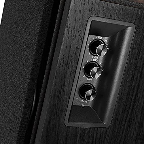 Edifier R1700BT Bluetooth Bookshelf Speaker - Active Near-Field Studio Monitors - Powered Speakers 2.0 Setup Wooden Enclosure 66w RMS (Black) - color: Black