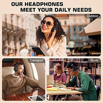 6S Bluetooth Headphones Over-Ear, Hi-Fi Stereo Foldable Wireless Stereo Headsets Earbuds with Built-in Mic, Volume Control, FM for iPhone/Samsung/iPad/PC (Blue) - color: Black