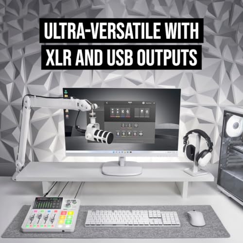 RØDE PodMic USB Dynamic Broadcast Microphone with XLR and USB Connectivity for Podcasting, Streaming and Content Creation (White) | XLR and USB Connectivity for Podcasting, Streaming and Content Creation White - color: PodMic USB White