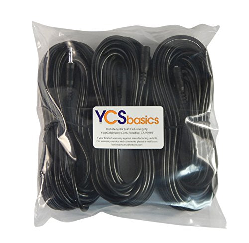 Three Pack of YCS Basics 25 Foot 3.5mm Stereo Headphone/AUX Extension Cable Male/Female - size: 025 Ft 3 Pack