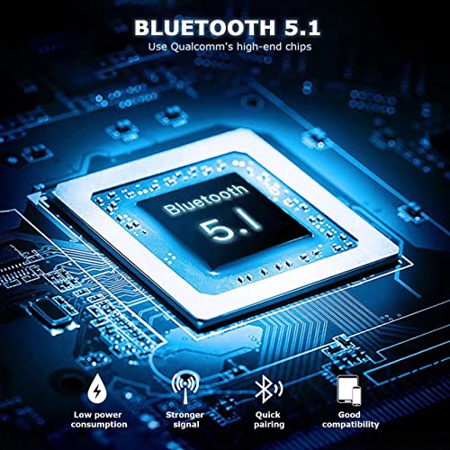 Bluetooth Headset V5.0, Wireless Bluetooth Earpiece 24Hrs HD Calling,CVC8.0 Dual Mic Noise Cancelling, Hands-Free Bluetooth Earphone for Driving/Business/Office (Blue)