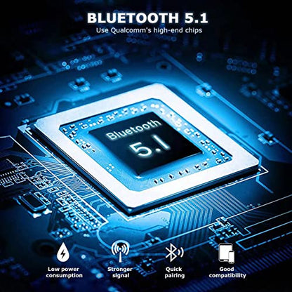 Bluetooth Headset V5.0, Wireless Bluetooth Earpiece 24Hrs HD Calling,CVC8.0 Dual Mic Noise Cancelling, Hands-Free Bluetooth Earphone for Driving/Business/Office (Blue)
