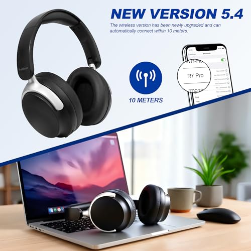 Wireless Headphones Over Ear with ANC, 80H Playtime, Fast Charge, Active Noise Cancelling & Transparency Mode, Comfortable Wireless Headphones for Work & Travel, Foldable Design Black
