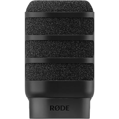 Rode PodMic Cardioid Dynamic Broadcast Microphone Bundle with WS14 High-Density Foam Pop Filter for PodMic — Cardioid XLR Studio Mic for Podcasting, Streaming, Voice Over, Broadcasting