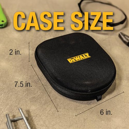 DEWALT Heavy Duty Protective Headphone Case for Neckband Earbuds | Lightweight w/EVA Earphone Hard Shell Case, Headset Travel Carry Shockproof, Water-Resistant, Soft Interior & Accessory