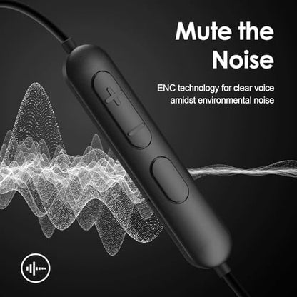 Bluetooth Headphones, 150H Playtime Wireless Bluetooth Earbuds with Earhooks, w/Mic in-Ear Magnetic Neckband Earphone, IPX7 Sweatproof Deep Bass Headset for Home, Traveling, Outdoor, Business Trips - color: Deep Black